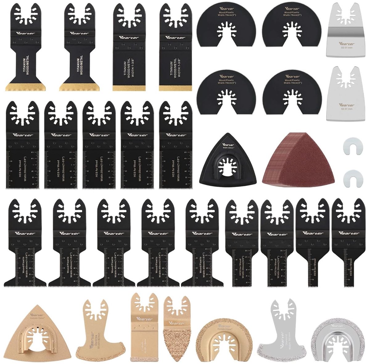 Oscillerende Zaagbladen Set 52-delig - Universele Multitool Bladen - Inclusief Schuurpapier - ShopVlot