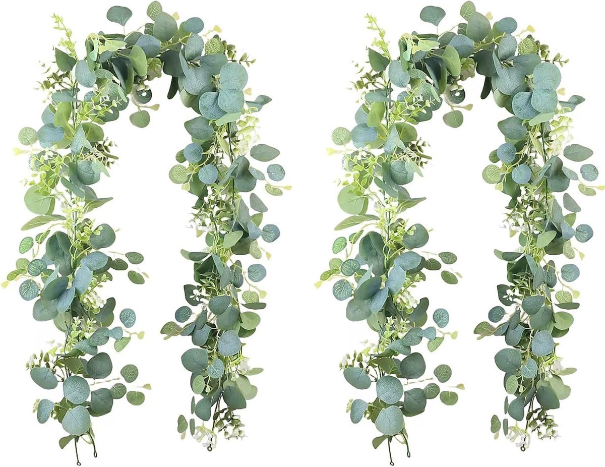 Eucalyptus slinger 1.8m - kunstmatig eucalyptus - levendige bladeren - ideaal voor wanddecoratie - ShopVlot