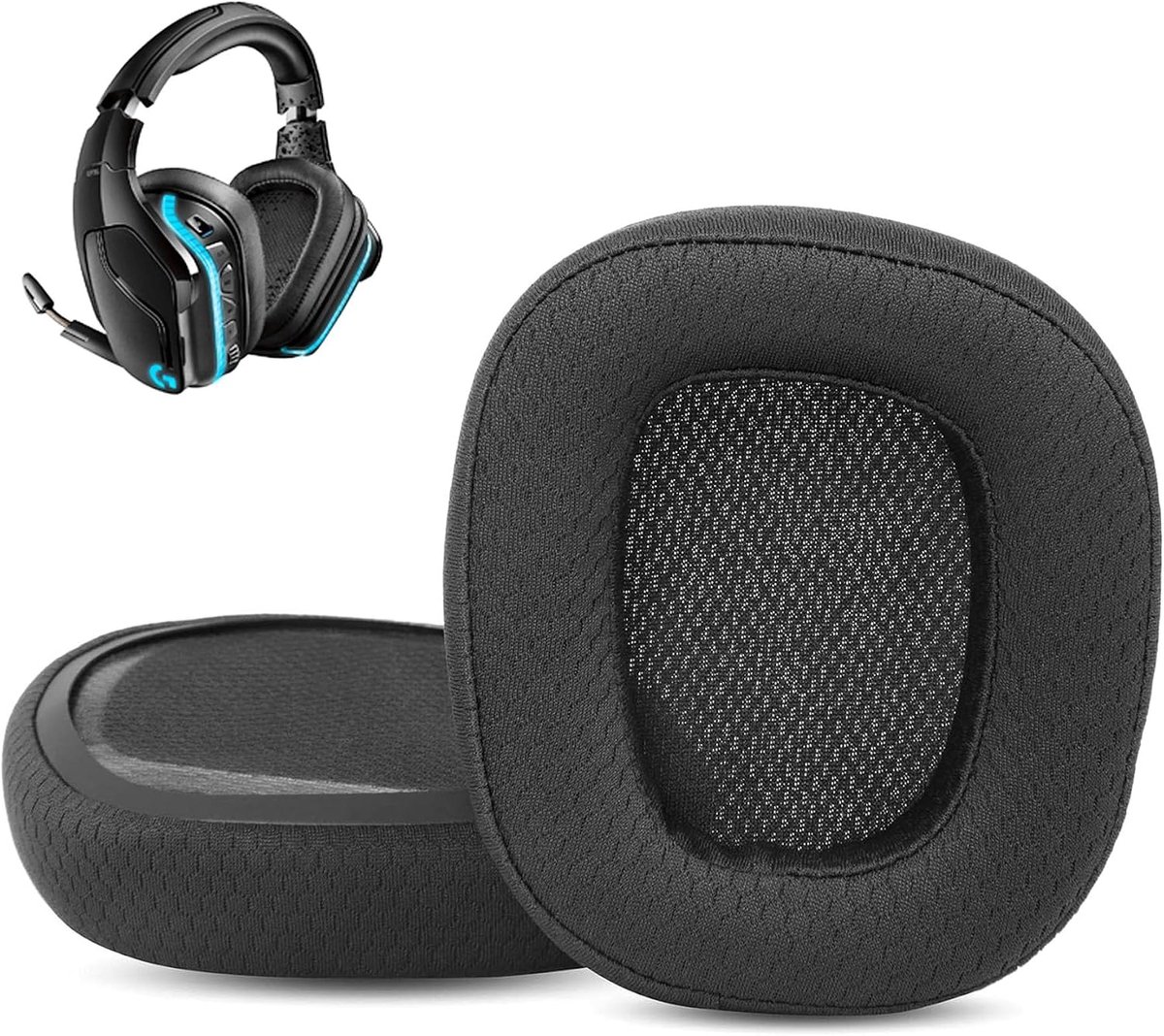 Oorkussens vervangingen voor Logitech G933 G935 G635 G633 - ademend materiaal - hoogwaardig schuim - ShopVlot