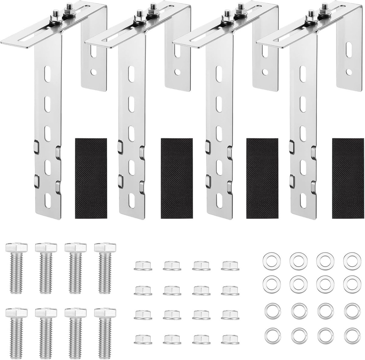 Solar Balkonsteunen 4 Stuks - Verstelbaar - RVS - Geschikt voor 60-180mm breedte - ShopVlot