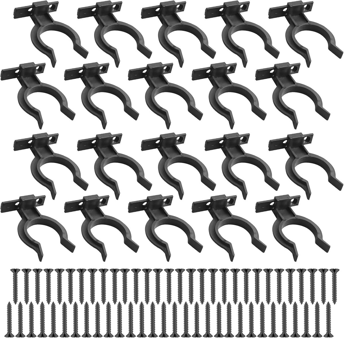 Skirting clips 20 stuks - kunststof en staal - 32-36mm - voor stevige keukenplinten - ShopVlot