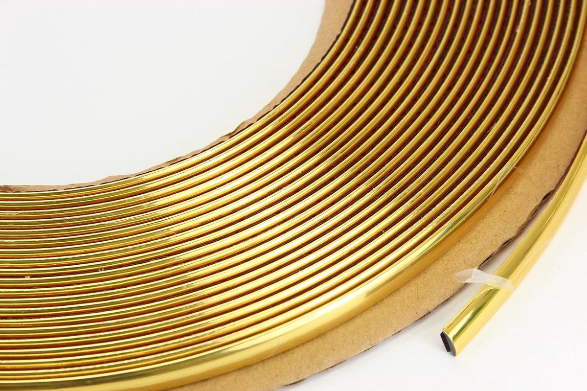 Auto Gold Frame Contour 6mm x 15m - Zelfklevend - Gold Chrome Trim - Eenvoudig te snijden - ShopVlot