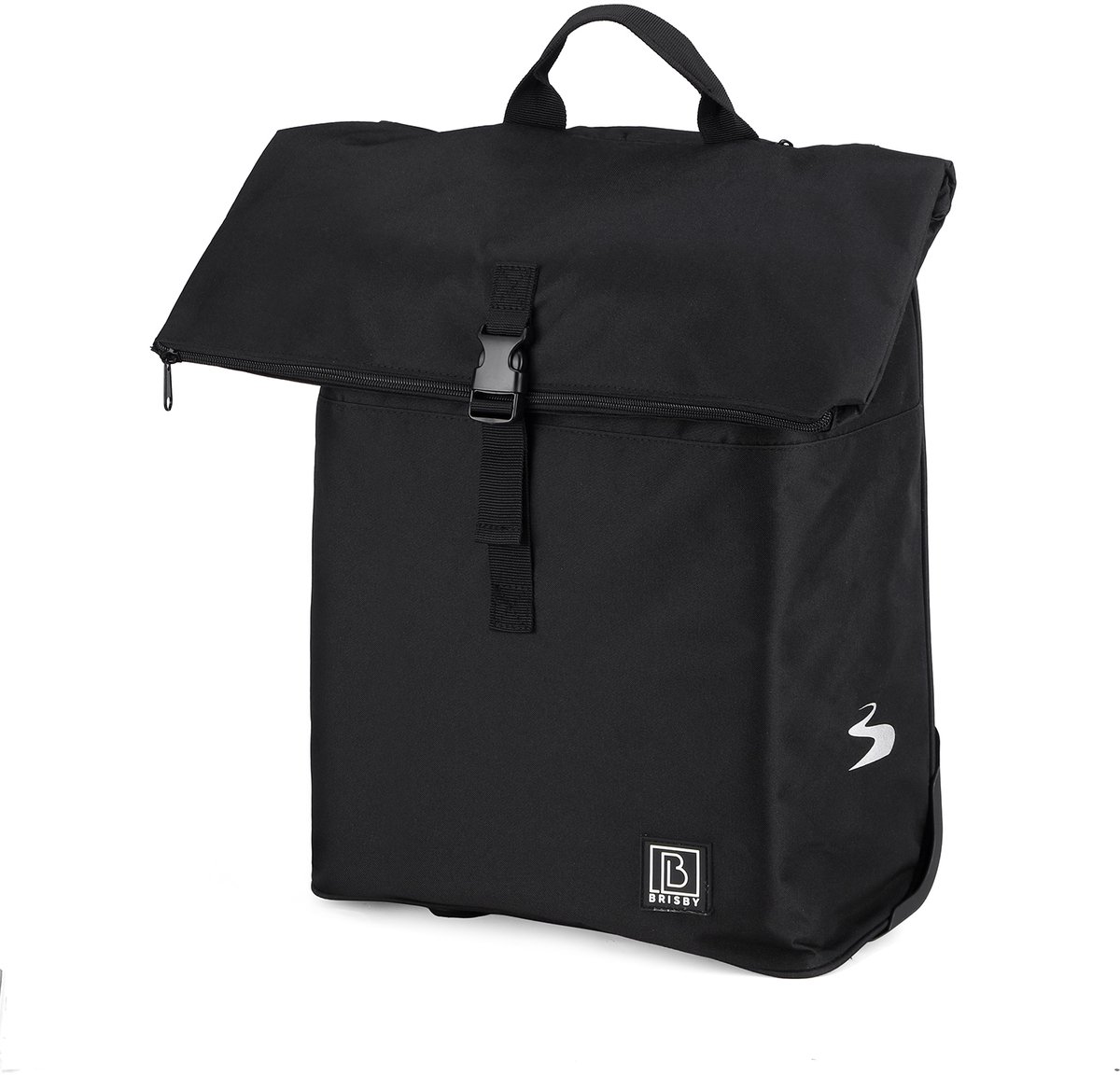 Fietstrolley Tas 2-in-1 Fietstas en Trolley Zwart 18-28L Laptopvak Verstelbare Hendel Bevestigingssysteem - Zwart
