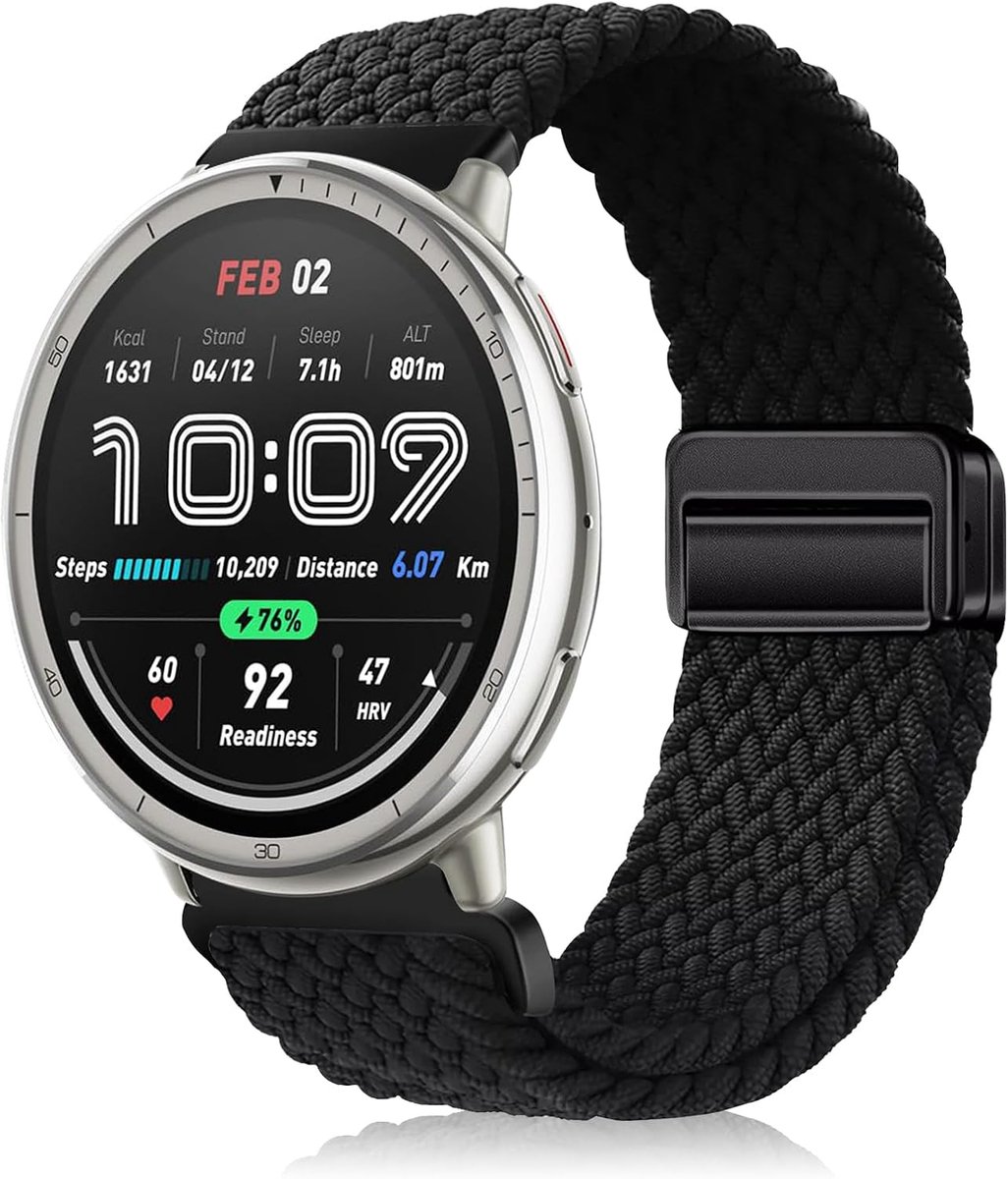 Nylon horlogeband 20mm - gevlochten - magnetische sluiting - perfect voor sportieve activiteiten - ShopVlot