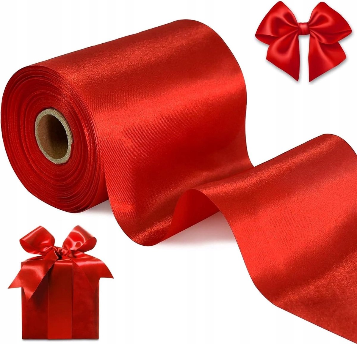 Luxe Kerst Satijnen Lint 20m - Ideaal voor Cadeauverpakking & Decoratie
