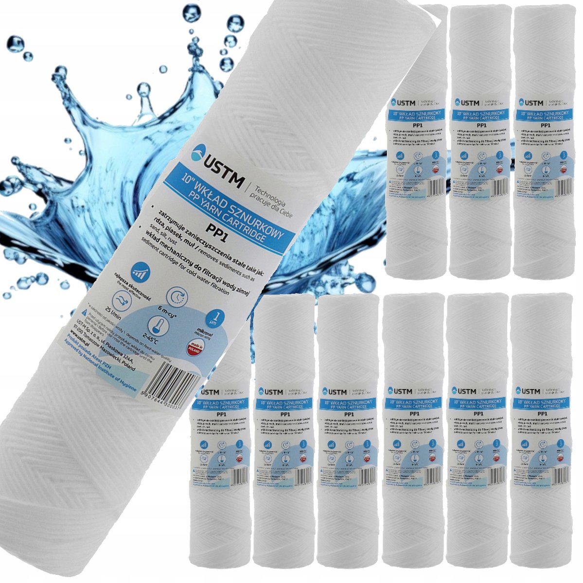 10x String Filterpatroon Waterfilter 1 Micron 10" UST-M