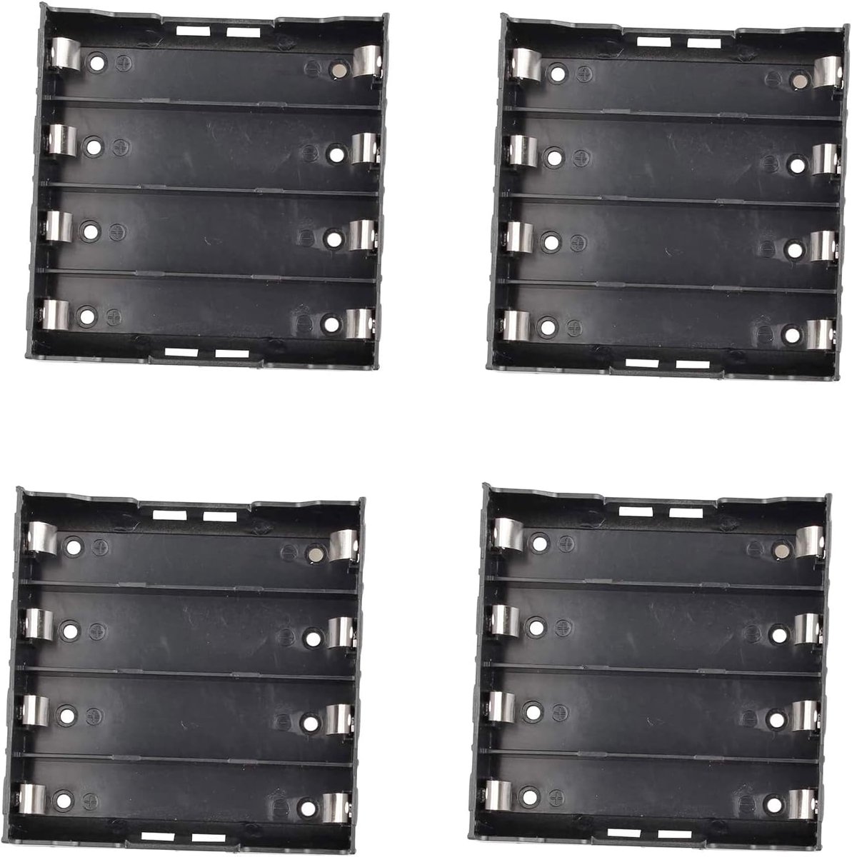 18650 batterijhouder 4 slots - kunststof opslagbox - met pin - eenvoudig solderen - ShopVlot