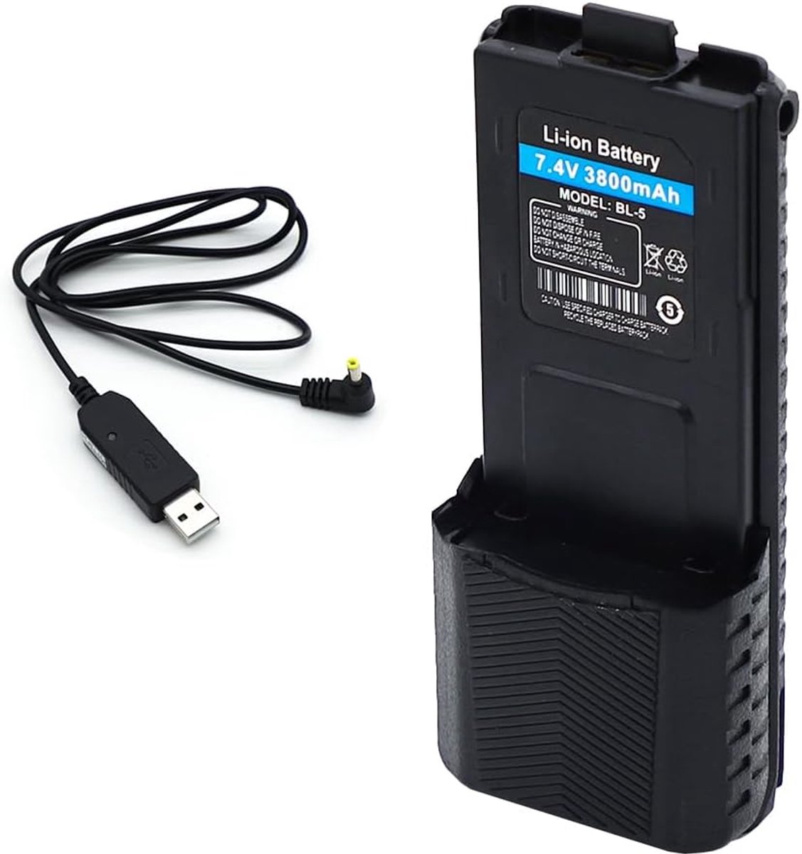 Li-ion batterij 7.4V 3800mAh - Oplaadbaar - Compatibel met Baofeng UV-5R - Ideaal voor lange gesprekken - ShopVlot