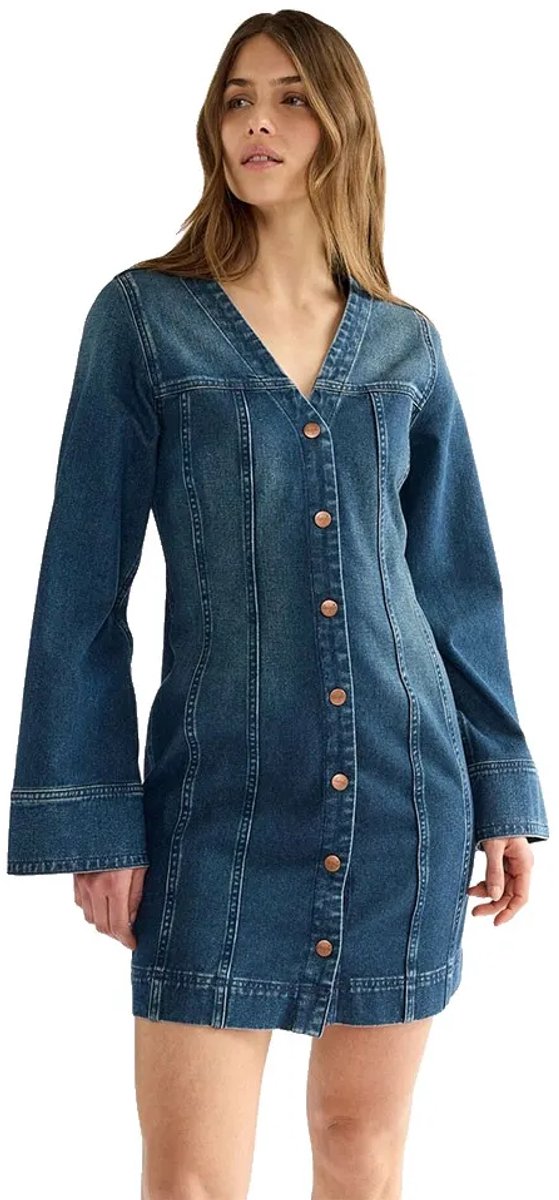 Wrangler Mod Lang Mouw Jurk M 00 Vrouw Saloon Shadow