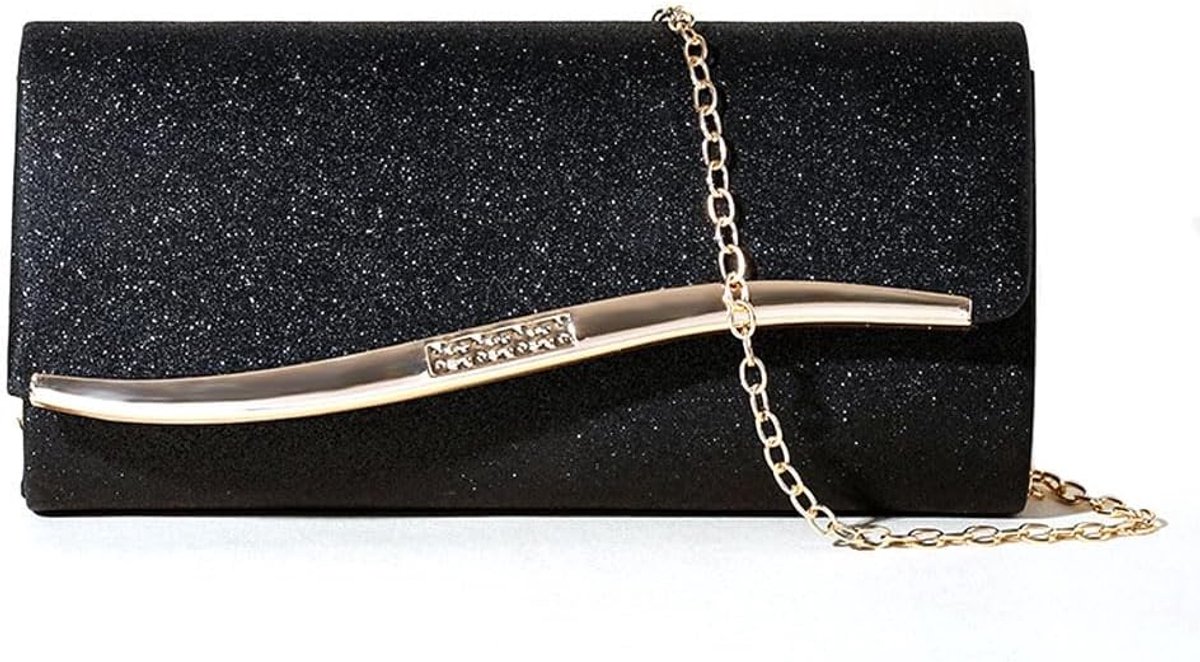 Clutch elegante avondtas - glinsterend - met afneembare ketting - perfect voor bruiloften - ShopVlot