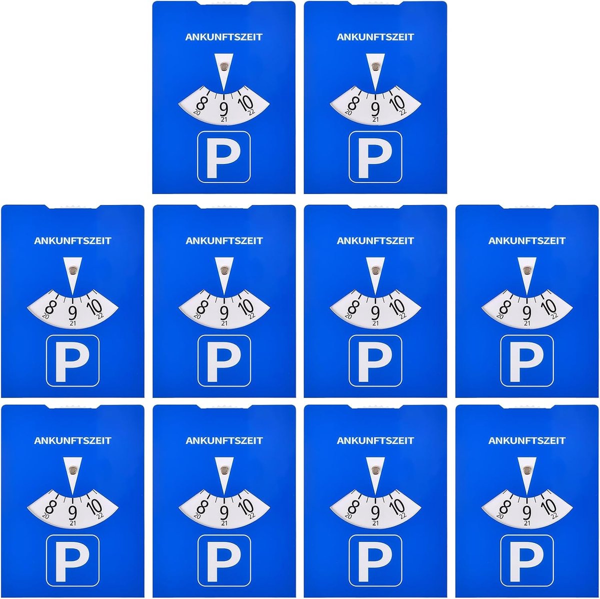 Pack of 10 Parking Disc, Cardboard, 11 x 15 cm, Parking Disc, Parking Disc, Car Parking Plate, Paper Parking Plate - SnelShoppen