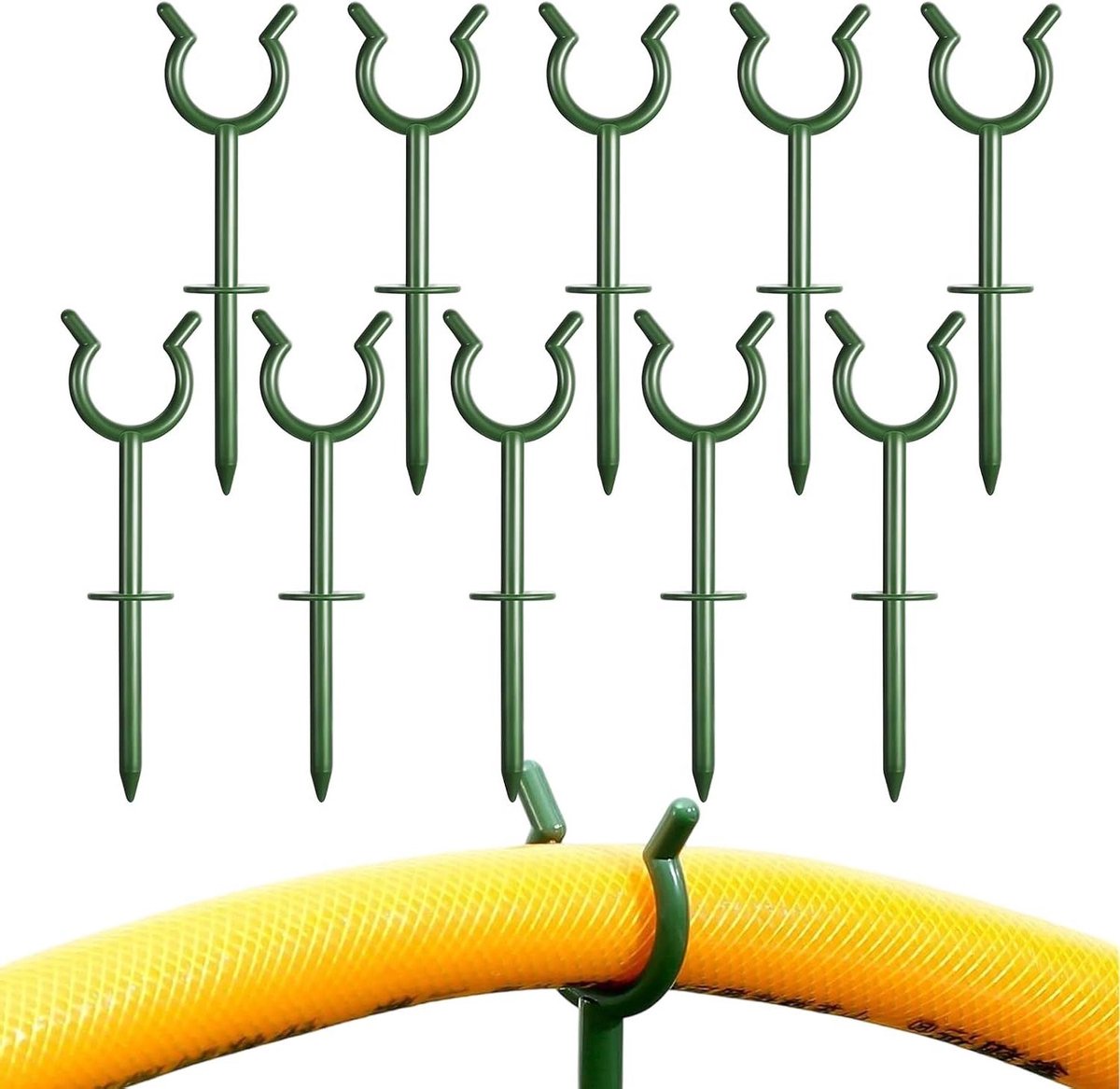 Slanggeleider - Tuinslanghouder - Georganiseerde Tuin - Weerbestendig Materiaal - 19 cm - Groen