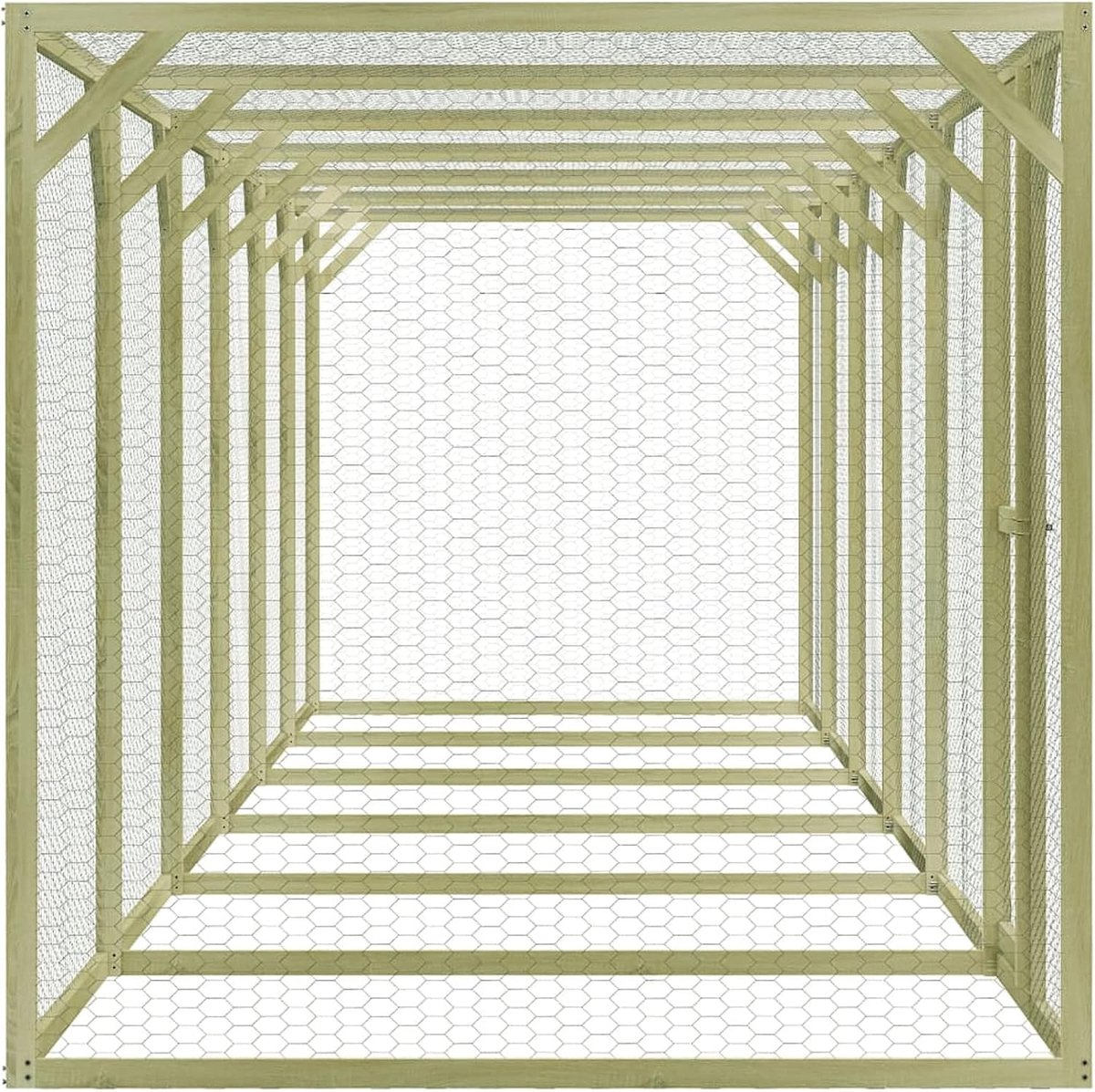 Kippenhok Buiten - Hout Hok - Kippen Houden - Geïmpregneerd Grenenhout - 1.5 x 9 x 1.5 m - Houtkleur