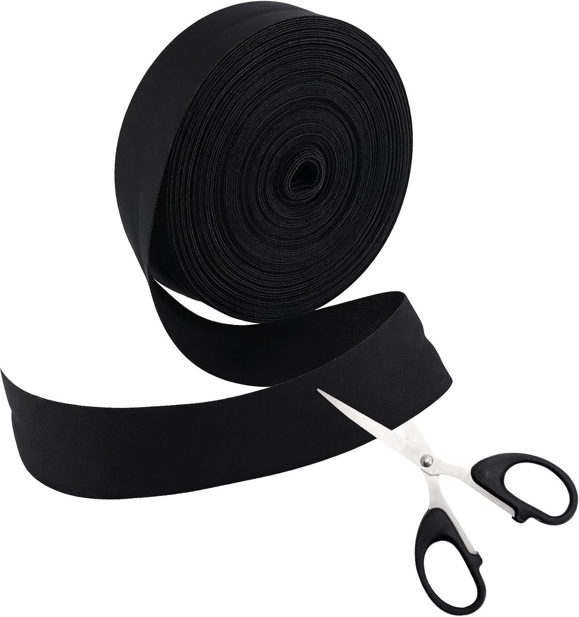 Bias Tape 2 cm x 20 m - Zwart - Met Schaar Set - Perfect voor Kleding en DIY - ShopVlot