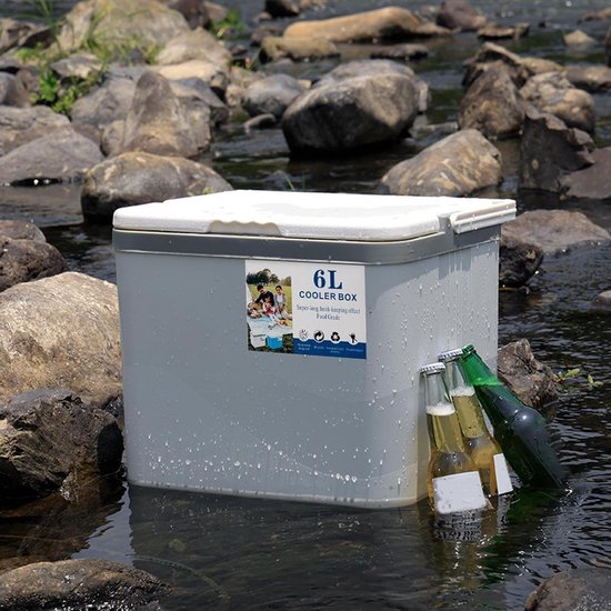Waterdichte Koelbox - Draagbare Opslag - Buitenactiviteiten - Hoge Weerstand - 6 liter - Grijs — afbeelding 4