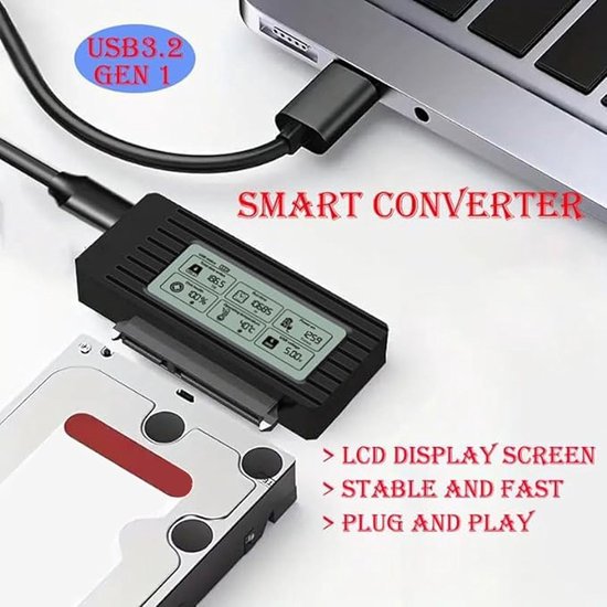 Externe Harde Schijf Adapter - Hard Drive Dock USB - Data Back-up - Snelle Data Overdracht - Tot 16 TB — afbeelding 3