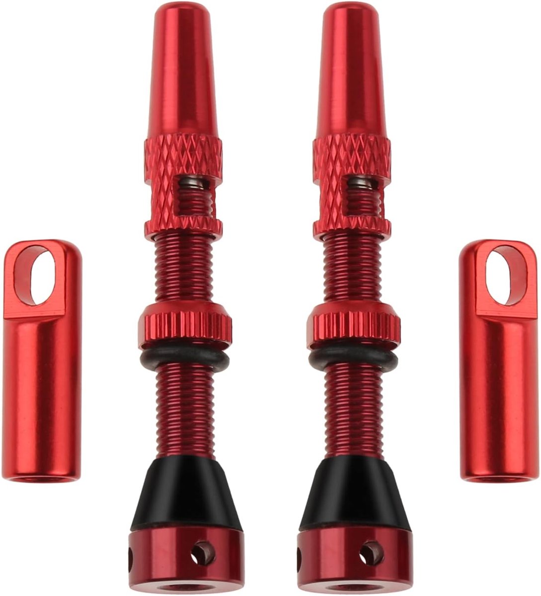 - Tubeless Ventielen - Presta Ventielen - Geen luchtlekken - 44 mm - Fietsen - Geschikt voor MTB - Rood