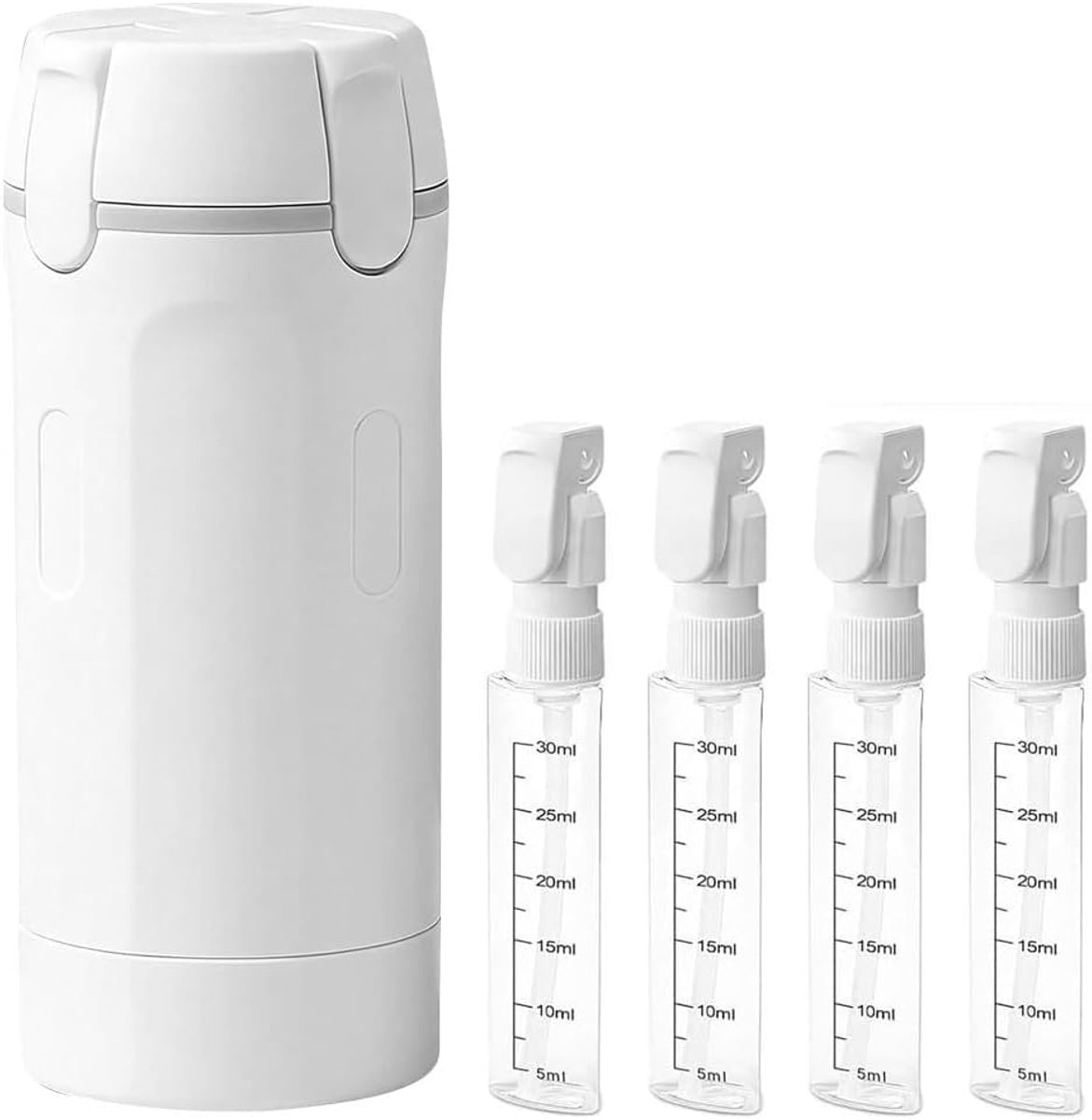 4-in-1 reisdispenser - navulbare reisflessen - lekvrij ontwerp - ideaal voor verzorgingsproducten - SnelShoppen