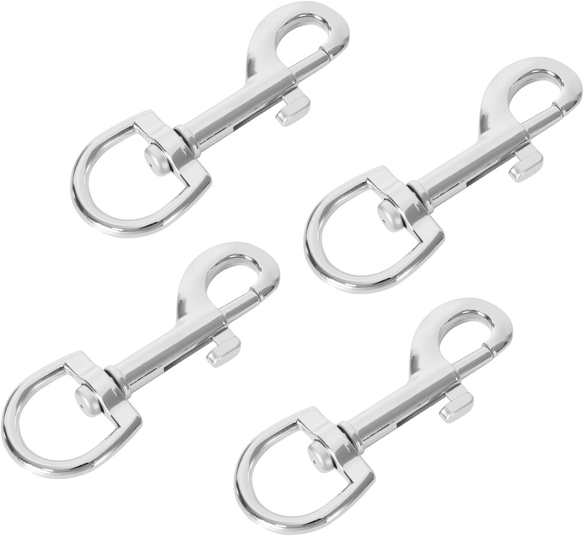 Karabijnhaak kleine 4 stuks - zinklegering - draaibaar - voor hondenriem wandelen - SnelShoppen