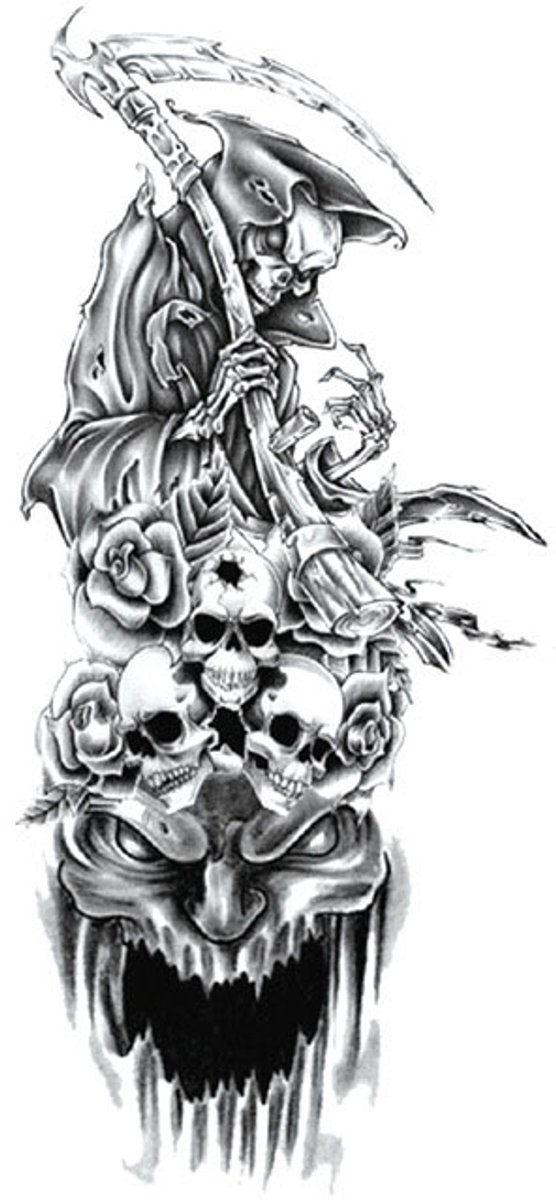 Tijdelijke tattoo skull stoer 3 dagen