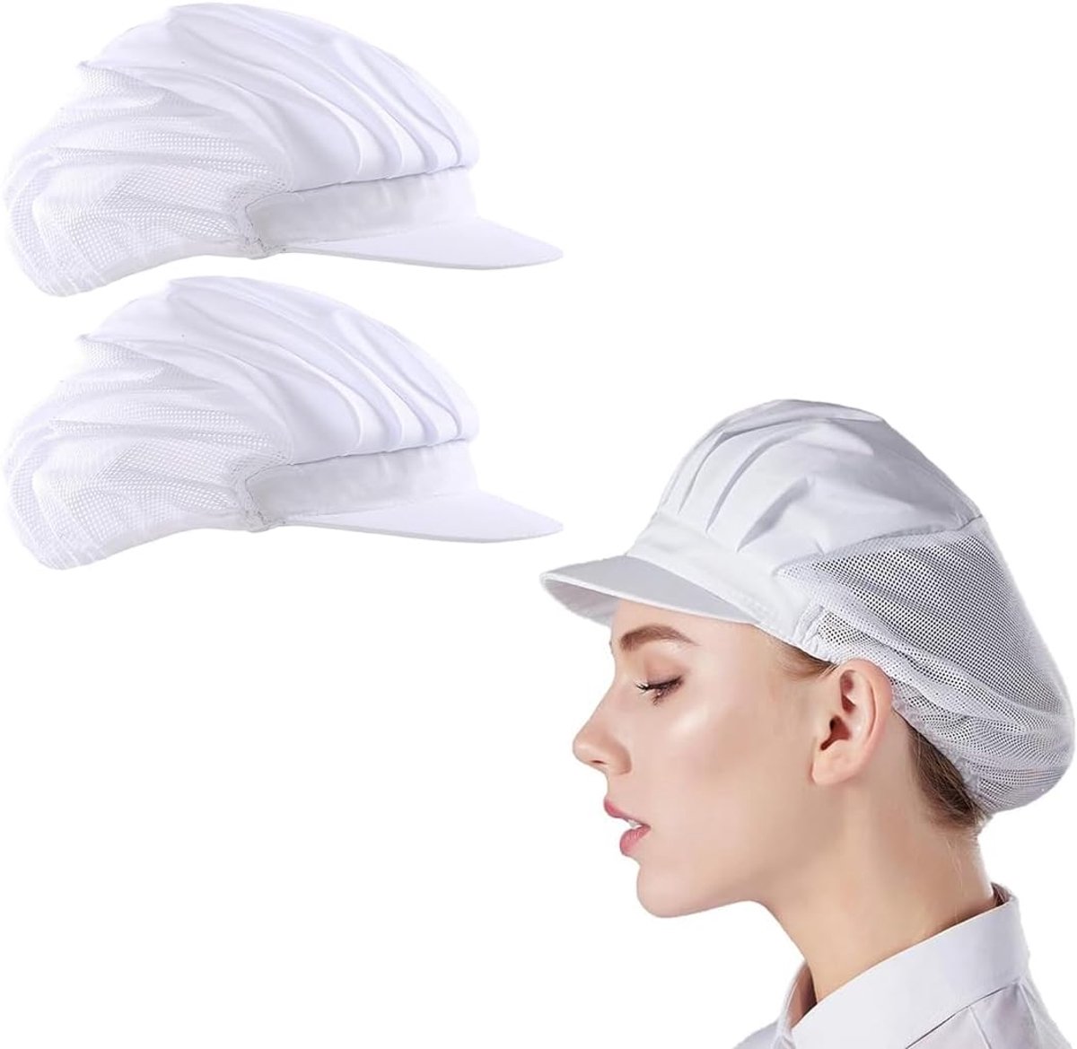 Werkaccessoires - witte werkhoeden - ademend mesh - stofdicht en hygiënisch voor koks - SnelShoppen
