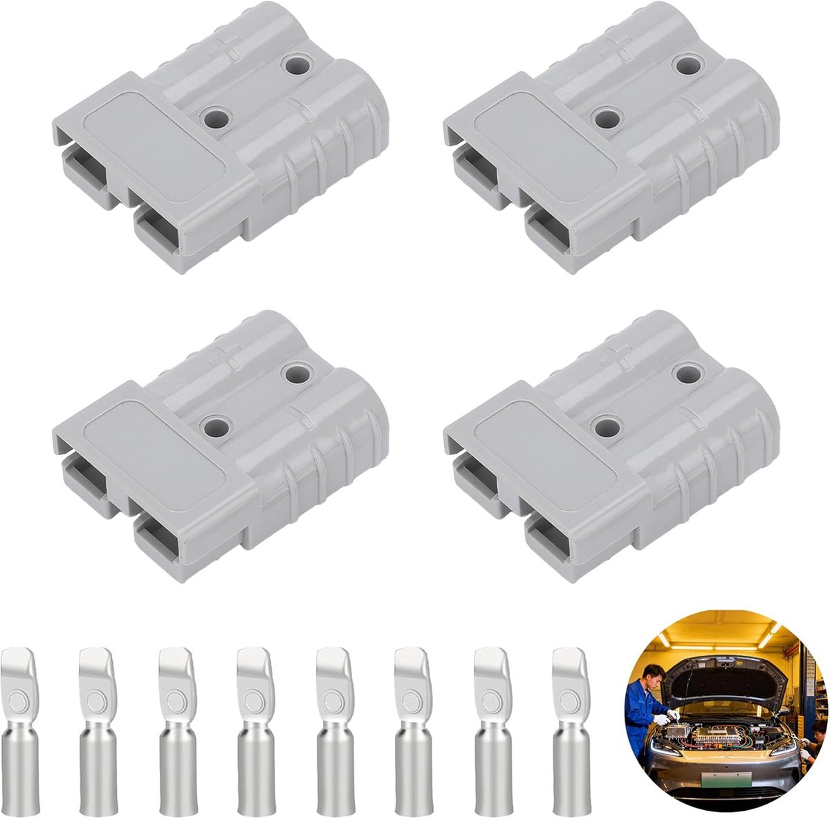 Anderson batterijconnectoren 50A - set van 4 - inclusief rubberen beschermkap - SnelShoppen