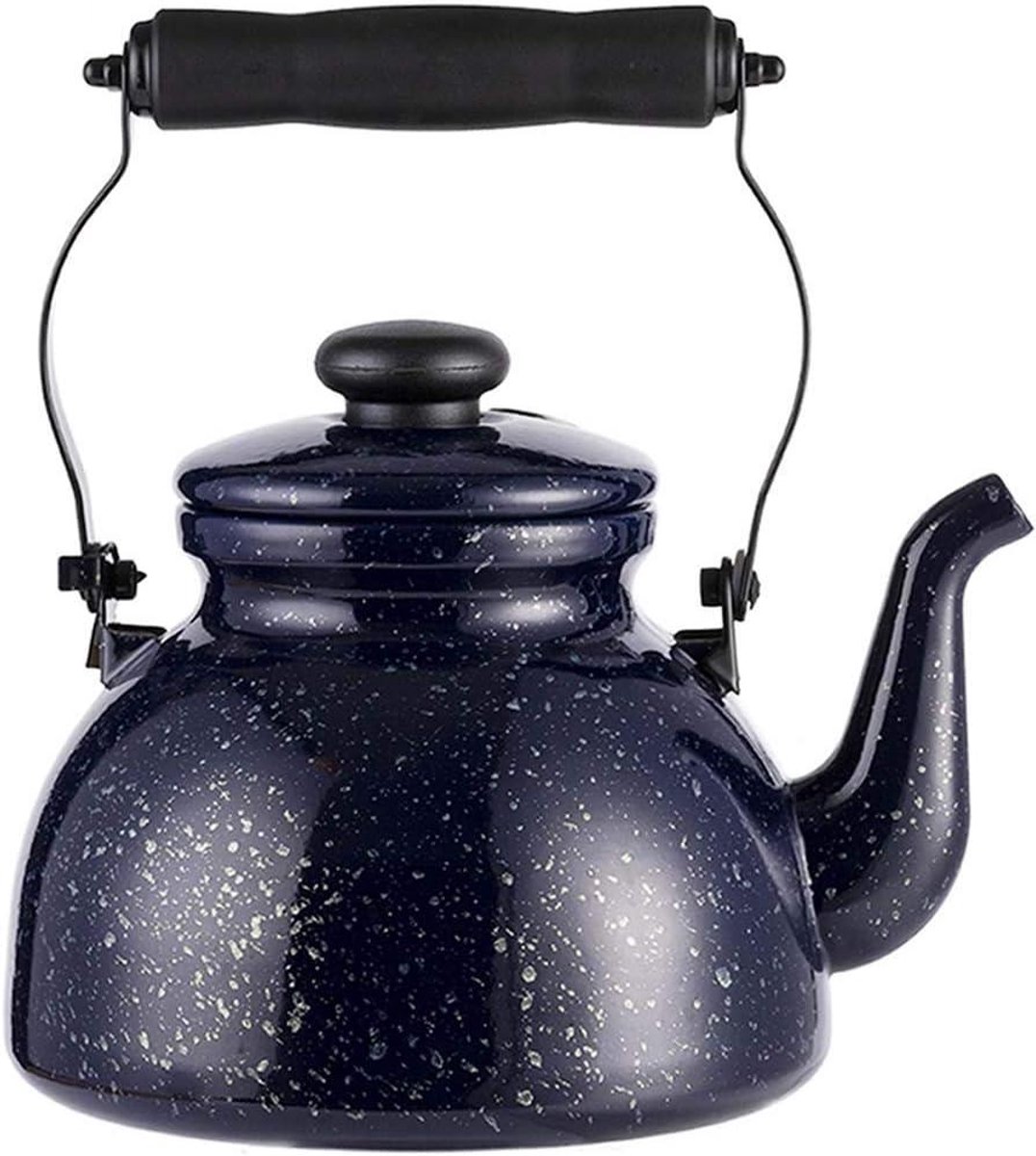 Fluitketel Emaille - Theepot Waterkoker - Water Koken - Gekookt Water Fluitje - 25 Liter - Melkweg Ster