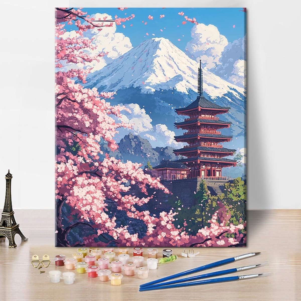 Schilderen op nummer voor beginners - Cherry Blossom 40x50cm - Inclusief penselen en acrylverf - SnelShoppen