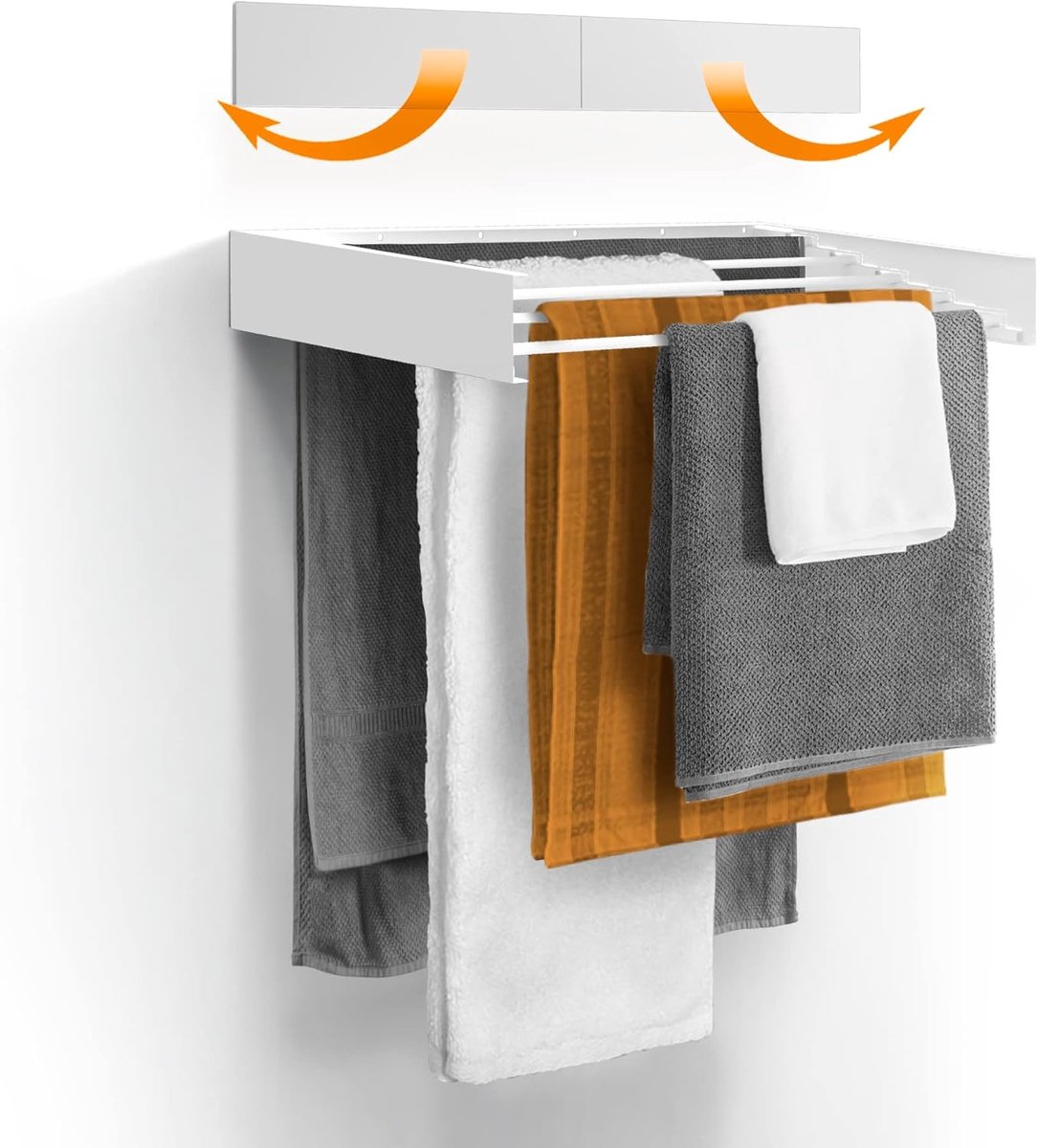 Drying Rack Laundry Rack - Wall Mounted - Retractable - Collapsible Laundry Rack for Indoor or Outdoor - ShopVlot