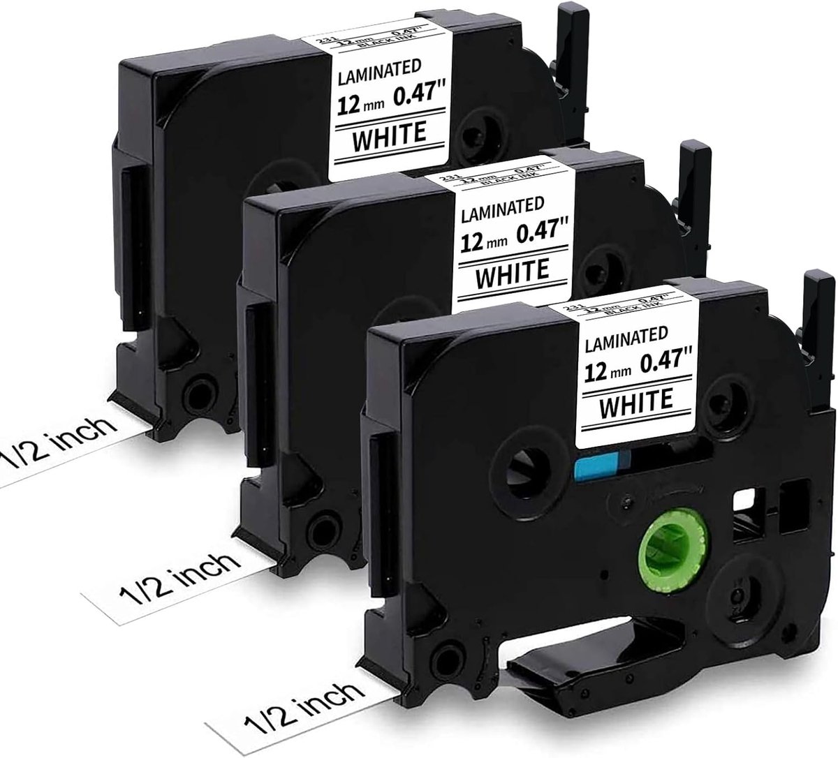 MarkField Replaces Label Tape Replacement for Brother P-touch TZe-231 TZ 12mm 0.47 Tapes for PT-900 PT-1000 PT-1005 - ShopVlot