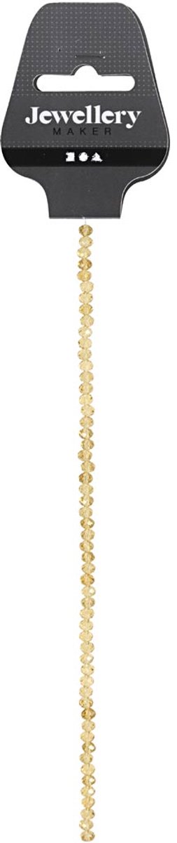 Facet Kralen, d 4 mm, gatgrootte 1 mm, geel, 45 stuk/ 1 doos