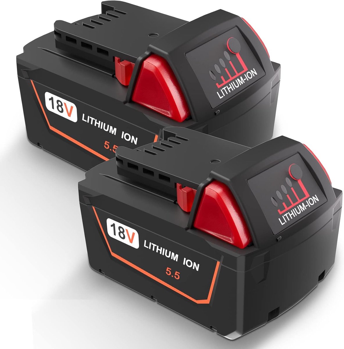 Vervangende batterij 5.5Ah voor Milwaukee M18 - Lithium-ion - Oplaadbaar - Betrouwbare energiebron - ShopVlot