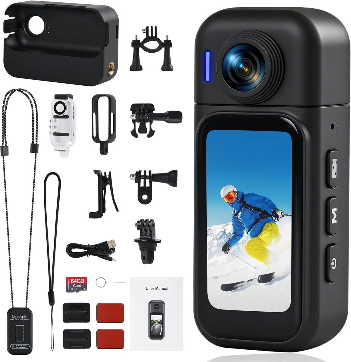 Action Cam met Touchscreen - 1080P Full HD - 30M Waterdicht - Ideaal voor sport en avontuur - ShopVlot