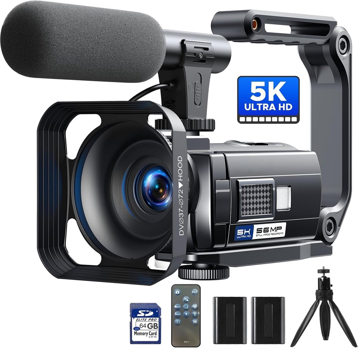 Video Camera 5K 56MP - 16x Digitale Zoom - Nachtzicht - Voor Vloggen en YouTube - ShopVlot