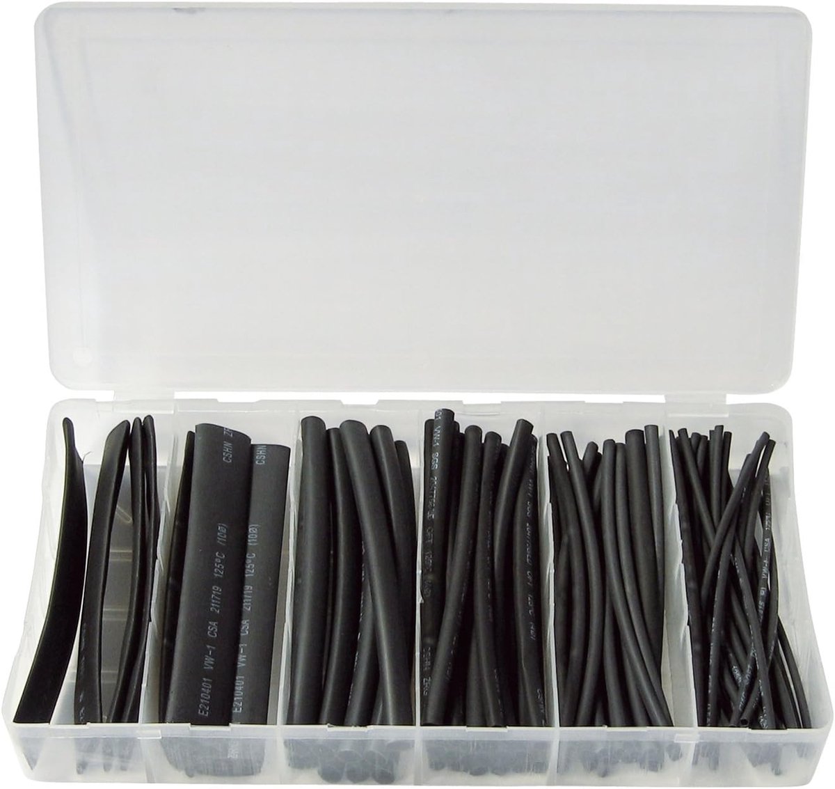 Krimpkous Set 100 Stuks - Zwart - Diverse Maten - Ideaal voor Kabelisolatie - ShopVlot