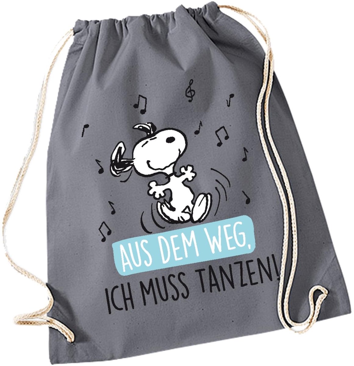 gymtas 37x46cm - 100% katoen - met opdruk 'XIch muss Tanzen!' - ideaal voor sport en vrije tijd - ShopVlot