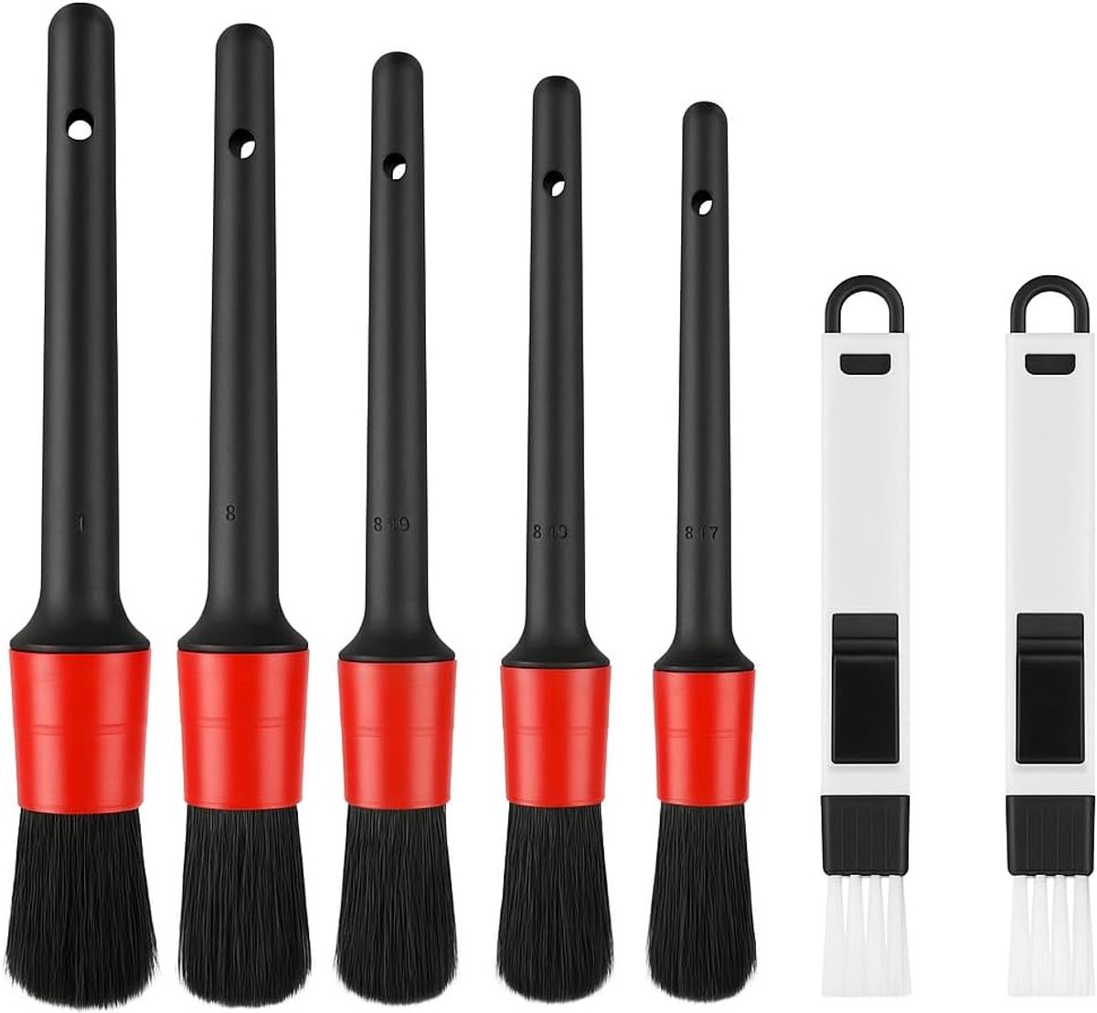 Detailing borstel set - 7 schoonmaaktools - ergonomisch ontwerp - ideaal voor interieur en elektronica - ShopVlot