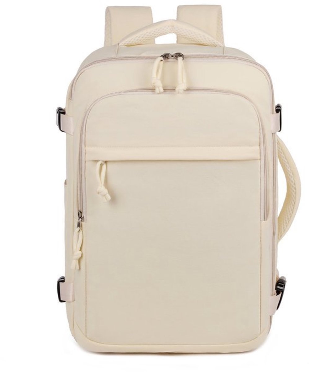 Reisrugzak voor handbagage – Geschikt als handbagage – Geschikt voor reizen en dagelijks gebruik – Rugzak voor dames en heren – 40x30x20 cm – Unisex – Wit