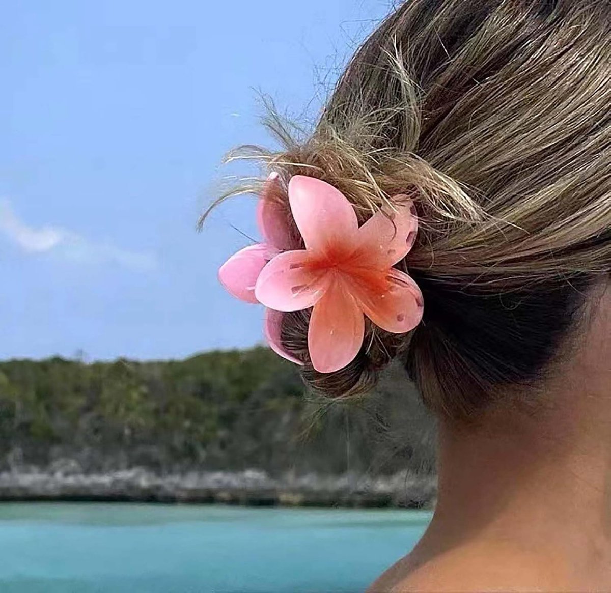 Haarspelden bloem voor vrouwen dik haar grote roos bloem klauw clip Hawaïaanse bloemen haaraccessoires sterke grip antislip haarspelden zomer strand bloemen