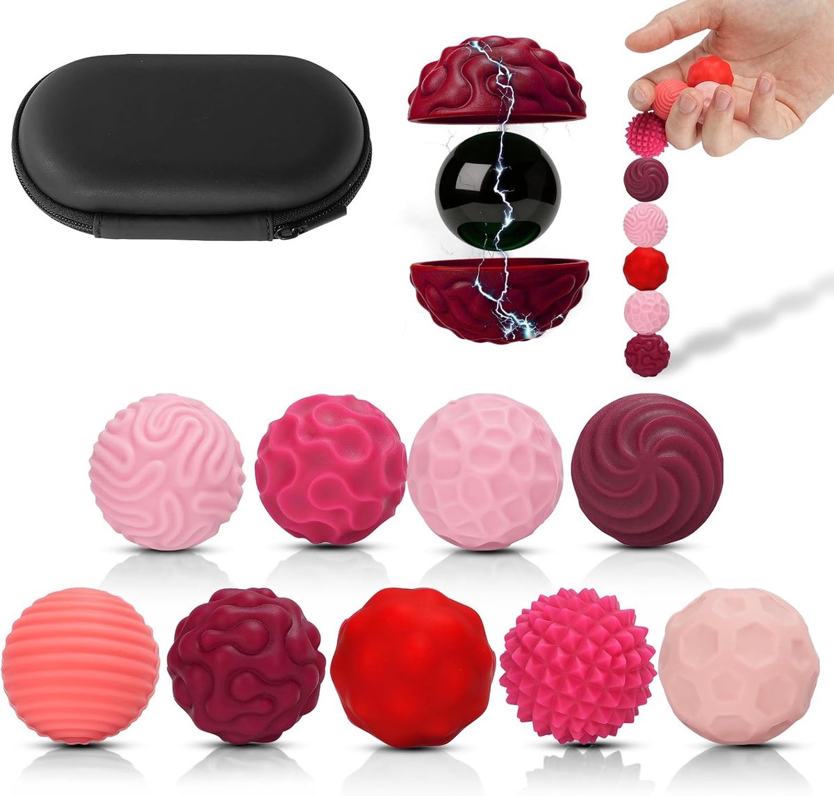 9 stuks magnetische siliconen ballen, anti-stress bal, stil, bureau, magnetische ballen, sensorisch speelgoed voor het verlichten van angst, klein