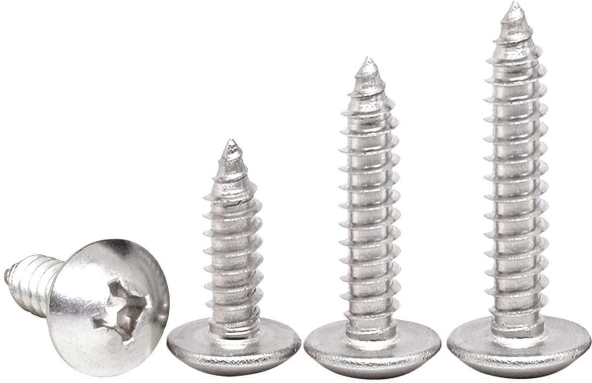 20 Stuks M4x8mm Zelfborende Schroeven met Paddestoelkop,Zilver | Koolstofstaal,Volledige schroefdraad,Ronde kruiskop,voor hout,metaal en machines,voor reparatie,bevestiging en monteurs