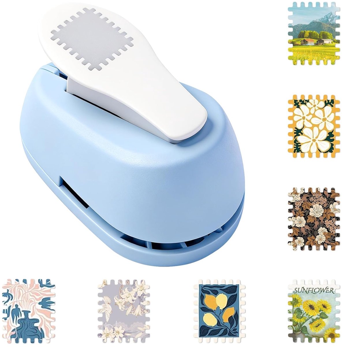 2 x 1,8 cm, creatieve motiefpons, rechthoekig, postzegelpons, vierkante gatpons, hendelpapierpons om te knutselen, ponsen voor scrapbooking, dagboek, kaarten maken