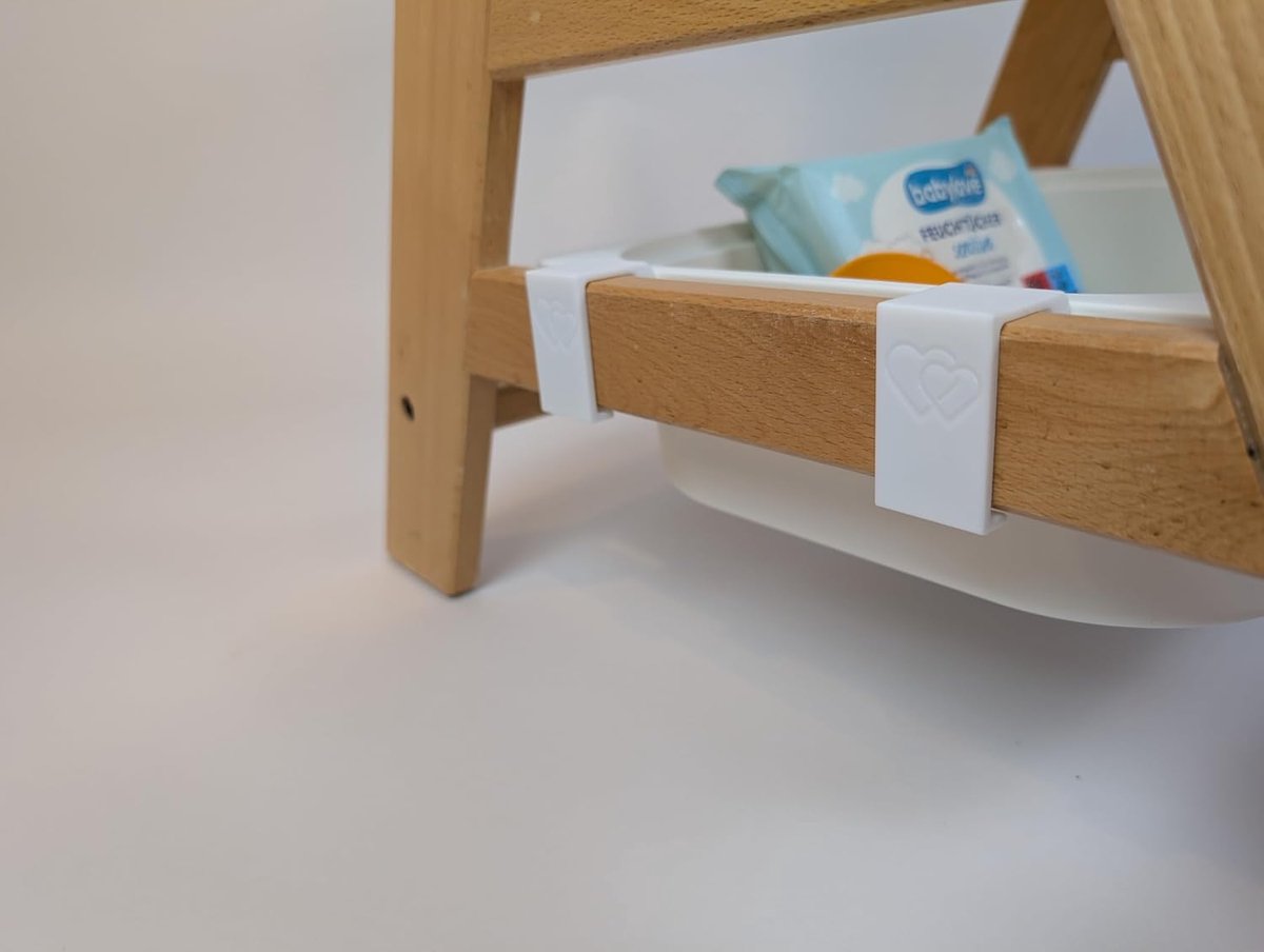 Geschikt voor Hauck kinderstoelen – Houder voor Trofast boxen & draadmandjes – Ruimtebesparende organizer – Wit