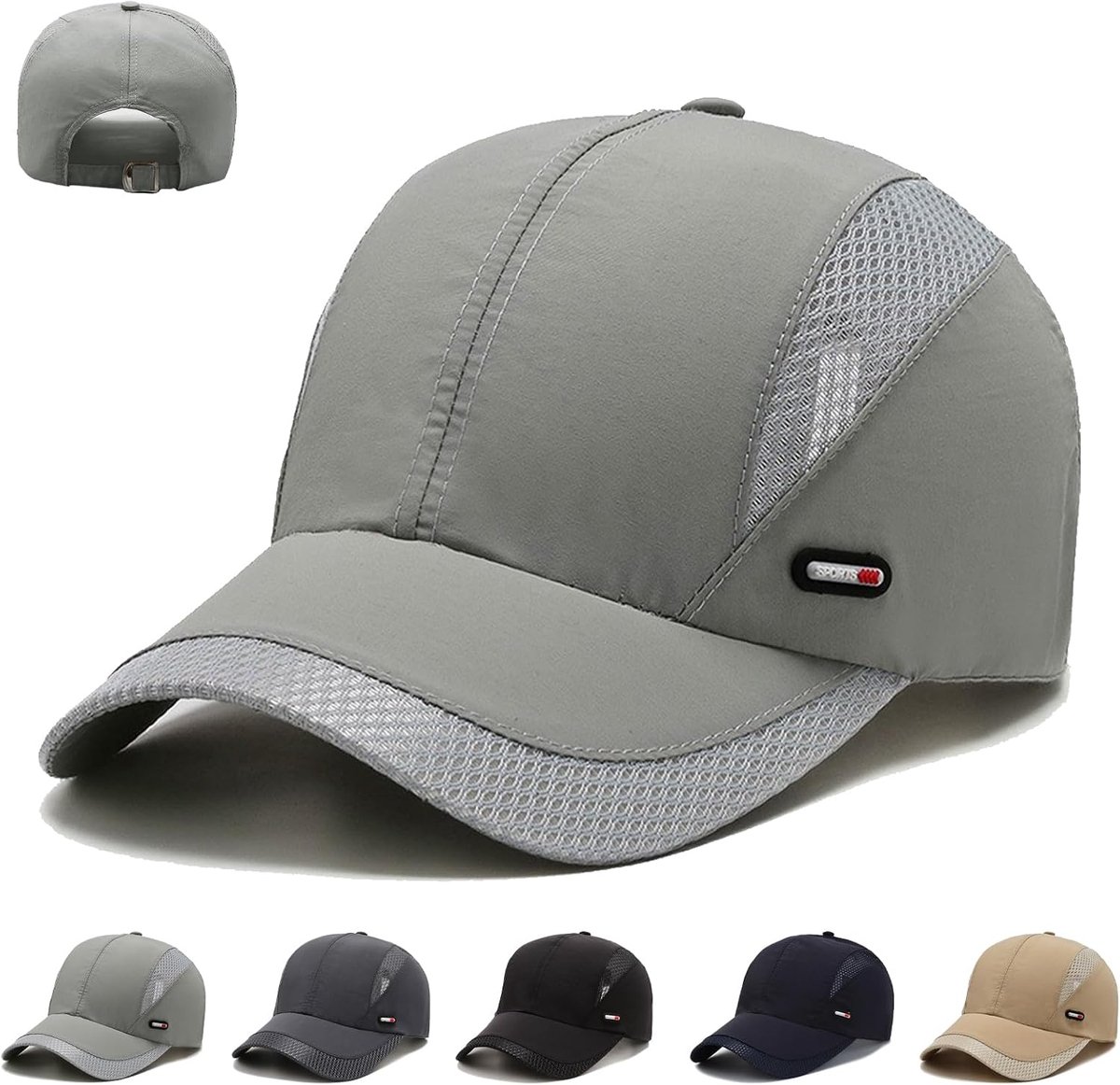 Honkbalpet, sneldrogend, uniseks, baseballpetten voor heren, ademend, licht, opvouwbare sportpet, ongestructureerde sportpet, voor mannen en vrouwen