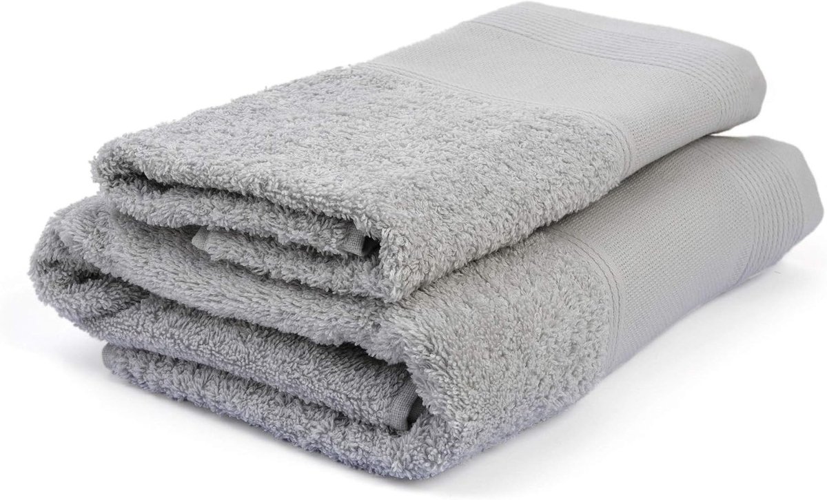 Ago.fil S.r.l. Handdoekenset (1+1), paar, 100% katoen, grijs, 60 x 105-40 x 60 cm