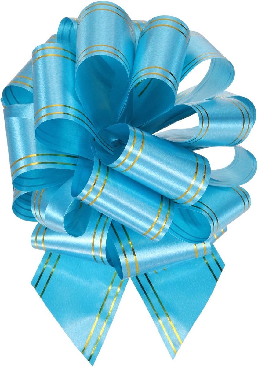 Strikken om te trekken met goud-blauwe metallic rand voor geschenkmanden bruiloft kerstcadeaus
