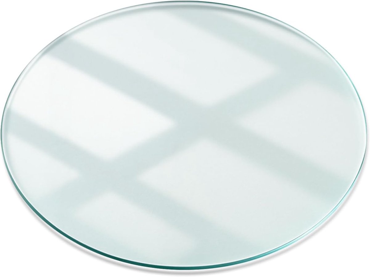 Rond ø 70 cm | 4 mm Dikte | Helder Glas | Krasbestendig | Geslepen Randen | Duurzaam | Displayoppervlak | Gemakkelijk Schoon te Maken | Hittebestendig | Gehard Glas