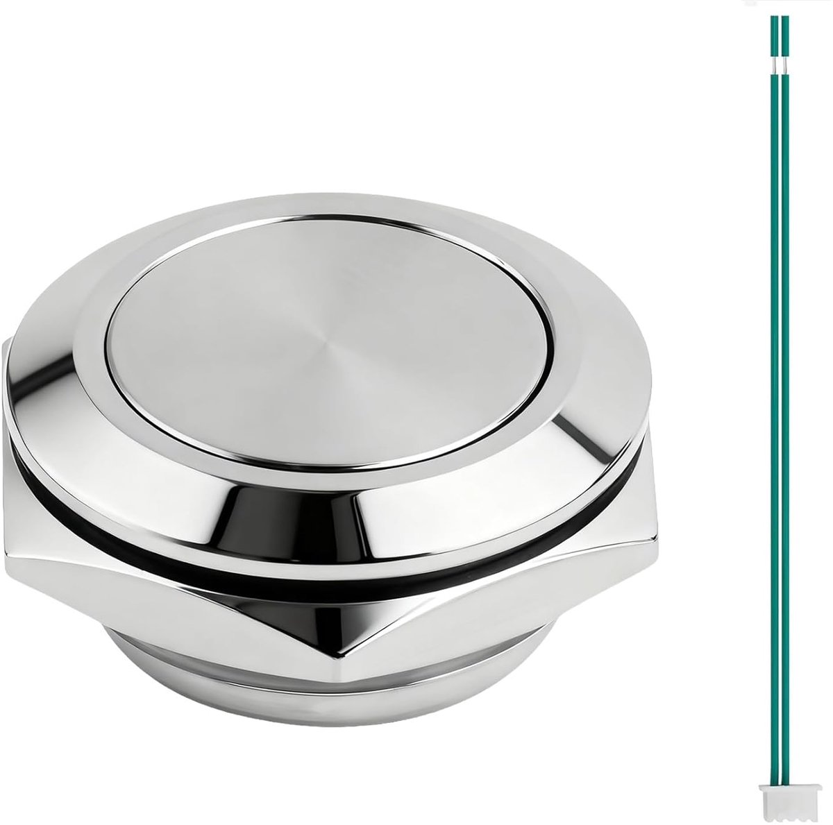 roestvrijstalen drukknop, roestvrij IP67, Ø 19 mm inbouwdiameter, 12 V, touch-schakelaar, belknop roestvrij staal