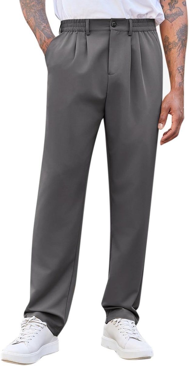 Herenbroek, vrijetijdsbroek, zakelijke broek, elastische taille, losse broek voor mannen