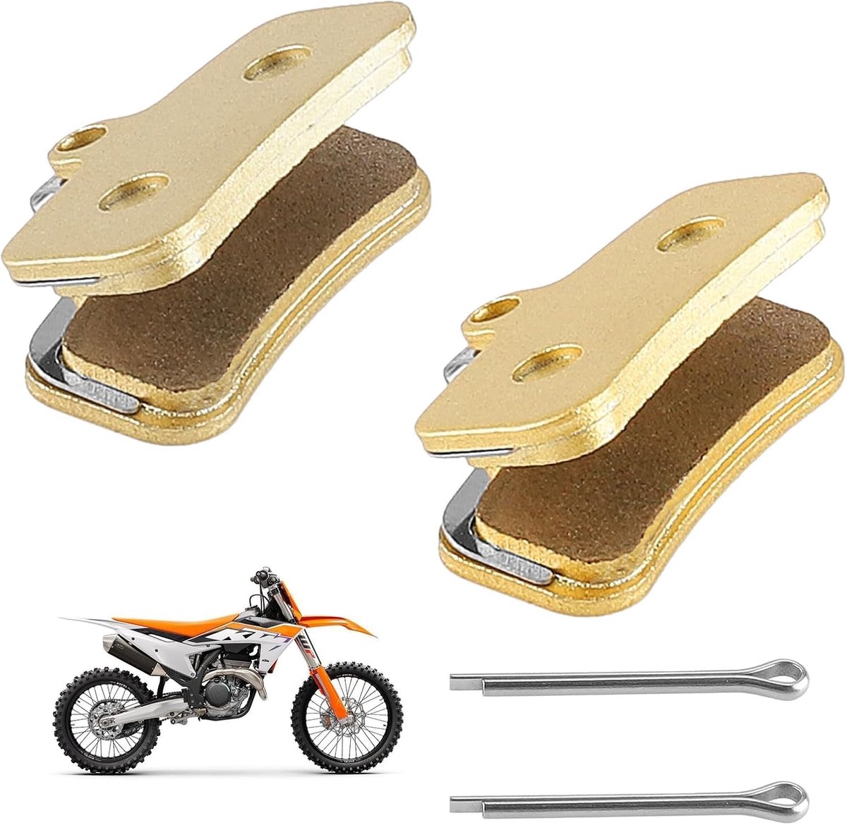 1 Paar MTB-Schijfremblokken voor Shimano Zee BR-M640 en Tektro HD-M735/M745 | Snelle Vervanging: 1 Paar Gele Metalen Schijfremblokken van 3,97 x 2,4 cm voor Compatibele Shimano- en Tektro-MTB-Remklauwen.